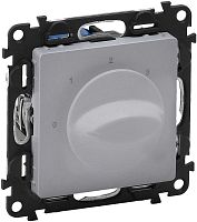 Выключатель вентилятора без рамки Legrand Valena Life 4-поз. алюминий картинка